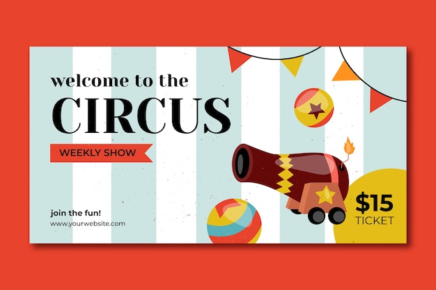 Gratis vector platte cartoon circus social media promo-sjabloon