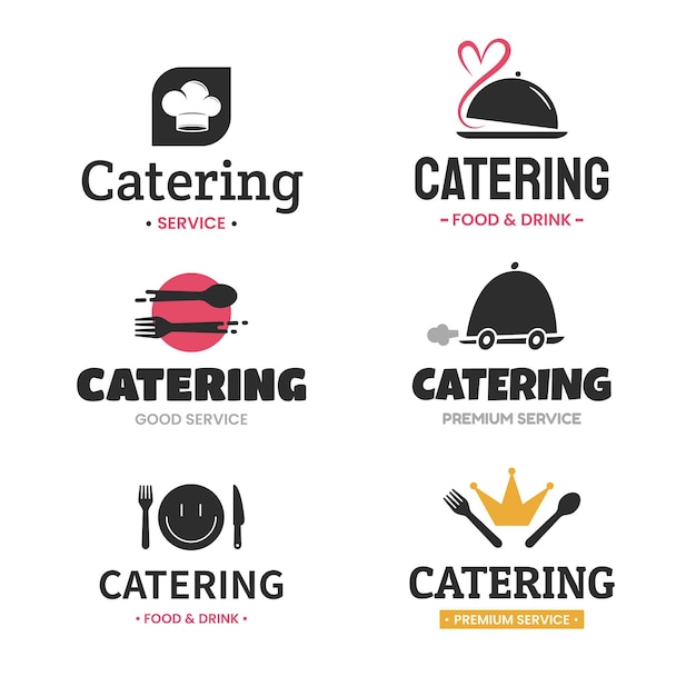 Platte catering logo sjablooncollectie