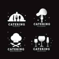 Gratis vector platte catering logo sjablooncollectie