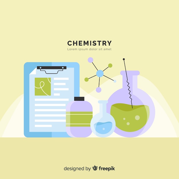 Platte chemie elementen achtergrond