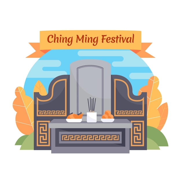 Platte ching ming festival illustratie