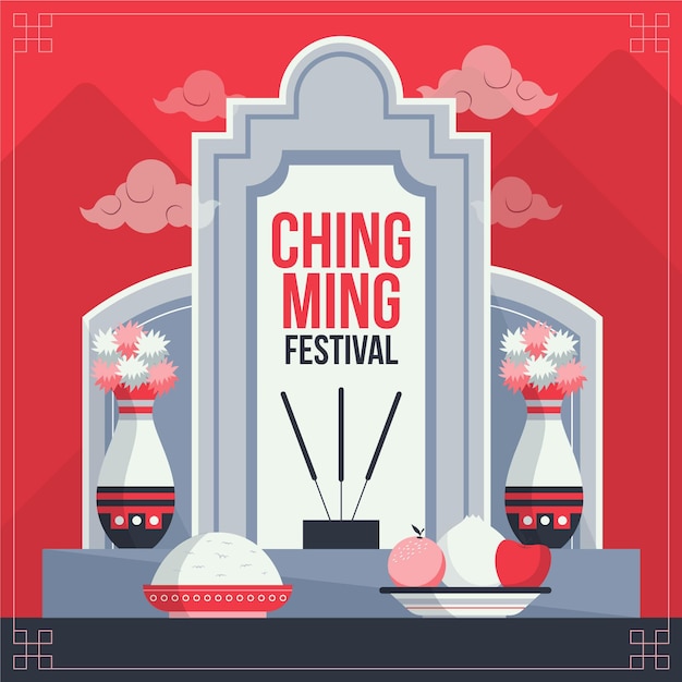 Platte ching ming festival illustratie