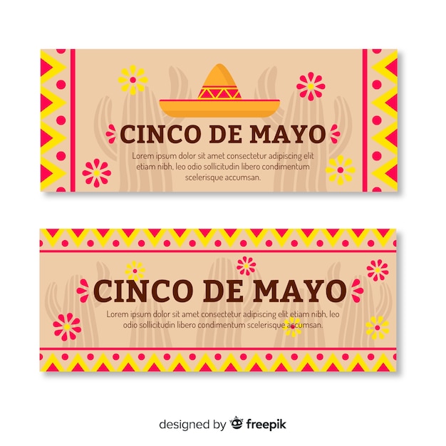 Platte cinco de mayo banners