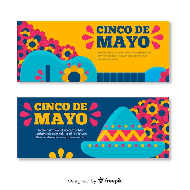 Platte cinco de mayo banners