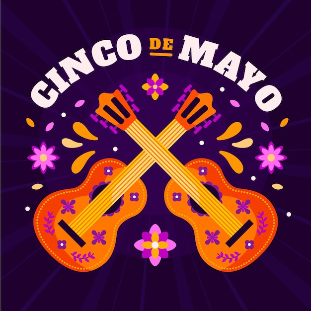 Platte cinco de mayo illustratie