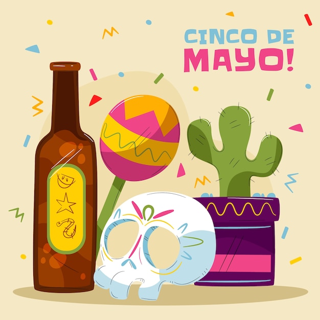 Platte cinco de mayo illustratie