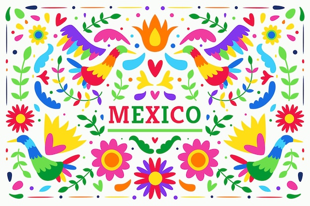 Gratis vector platte cinco de mayo mexicaanse achtergrond