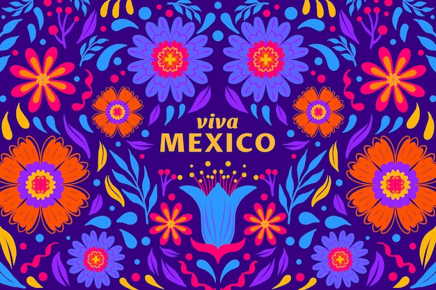 Gratis vector platte cinco de mayo mexicaanse achtergrond