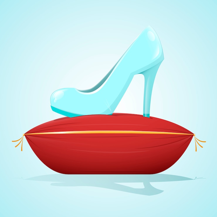 Gratis Vector platte cinderella glazen schoen