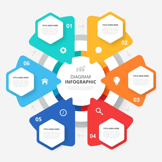 Gratis vector platte cirkeldiagram infographic