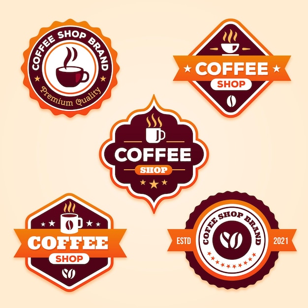 Platte coffeeshop badge-collectie