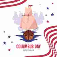 Gratis vector platte columbus dag illustratie