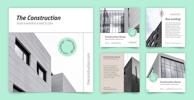 Platte constructie instagram posts collectie