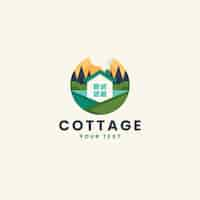 Gratis vector platte cottage-logo