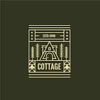 Gratis vector platte cottage-logo