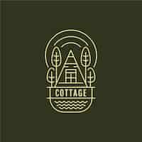 Gratis vector platte cottage-logo