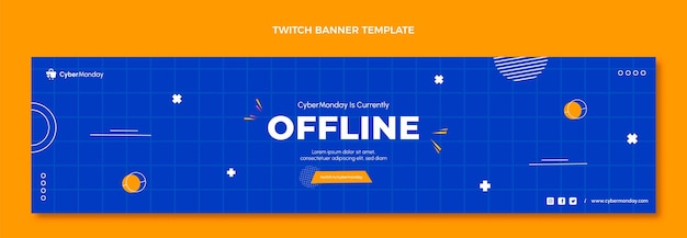 Gratis vector platte cyber maandag twitch banner