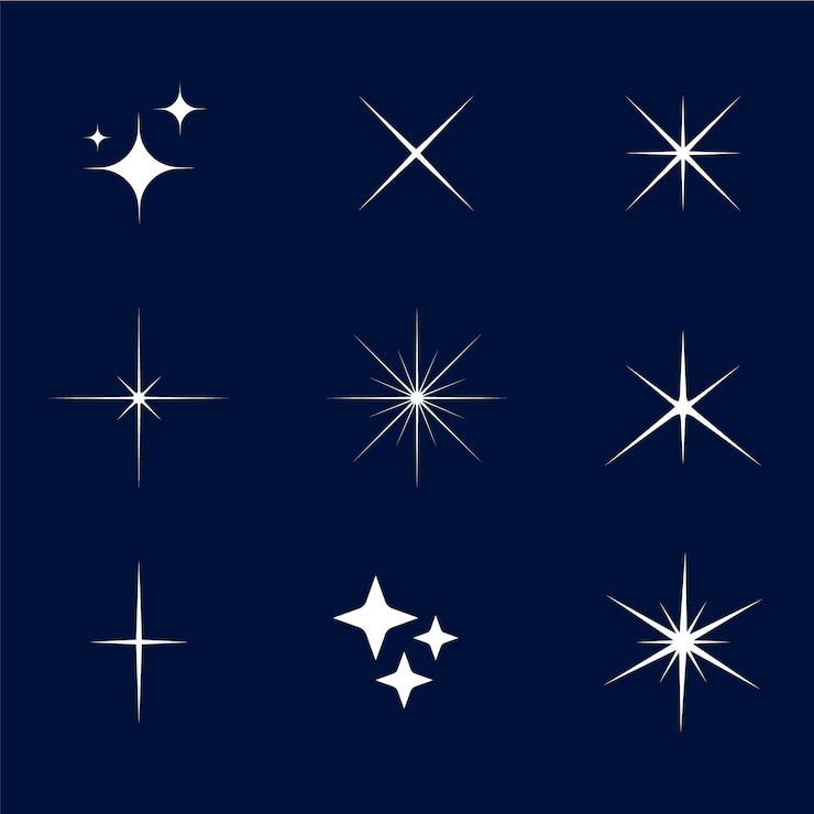 Gratis Vector platte design sprankelende sterrencollectie