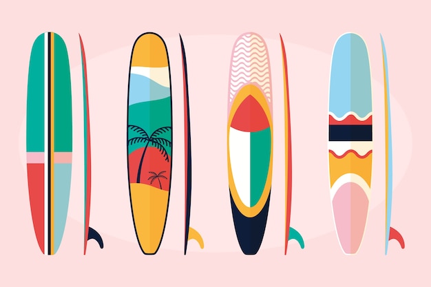 Gratis vector platte design sup board collectie