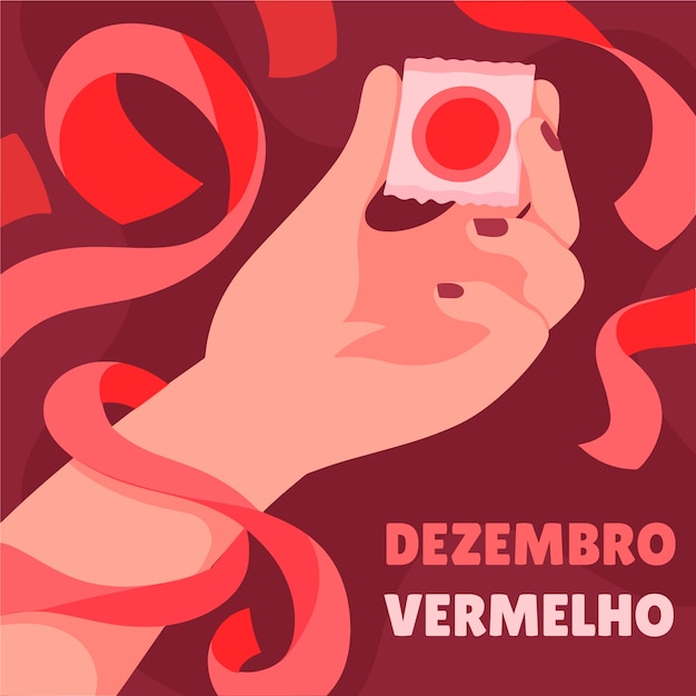 Platte dezembro vermelho illustratie