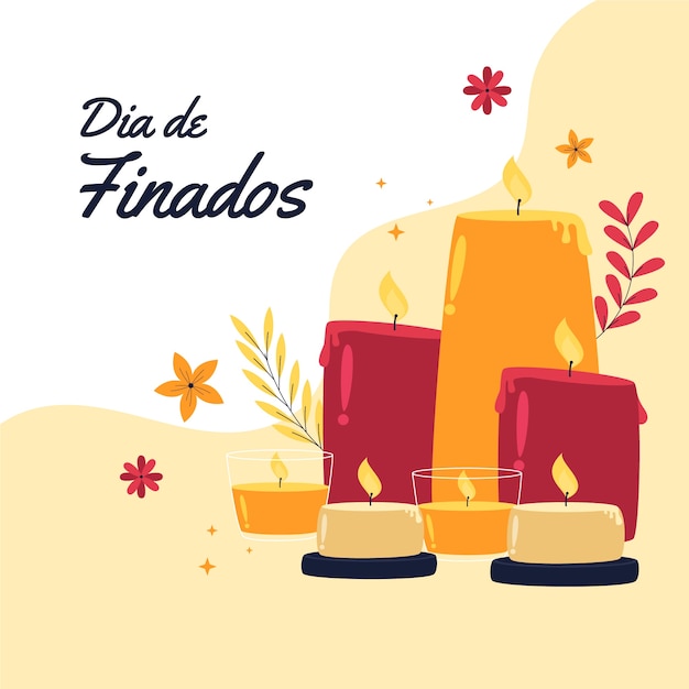 Platte dia de finados illustratie