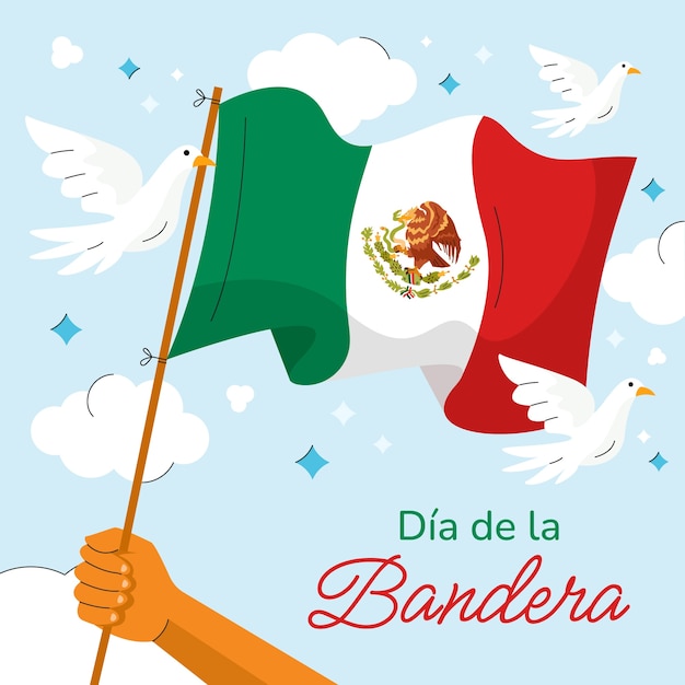 Platte dia de la bandera illustratie