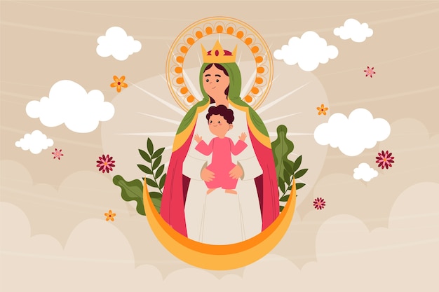 Gratis vector platte dia de la candelaria achtergrond