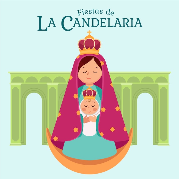 Platte dia de la candelaria illustratie