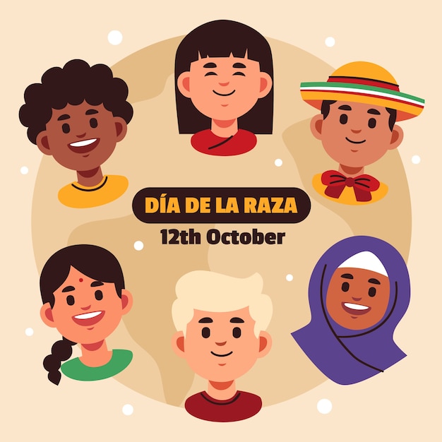 Platte dia de la raza illustratie