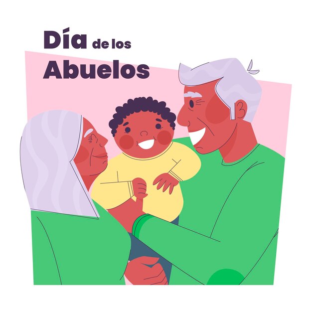 Platte dia de los abuelos illustratie