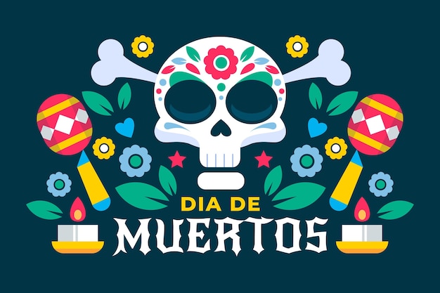 Platte dia de muertos achtergrond