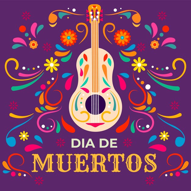 Platte dia de muertos illustratie