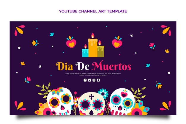 Platte dia de muertos youtube-kanaalkunst