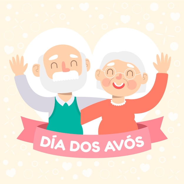 Gratis vector platte dia dos avos illustratie