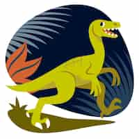 Gratis vector platte dinosaurus illustratie
