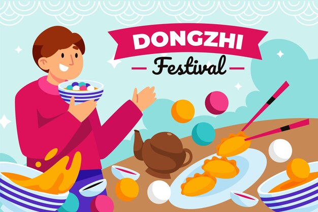Platte dongzhi festival achtergrond