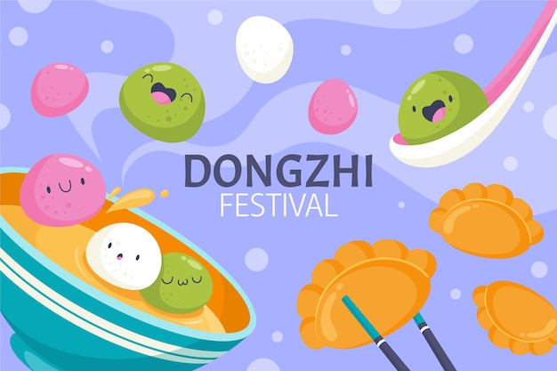 Platte dongzhi festival achtergrond
