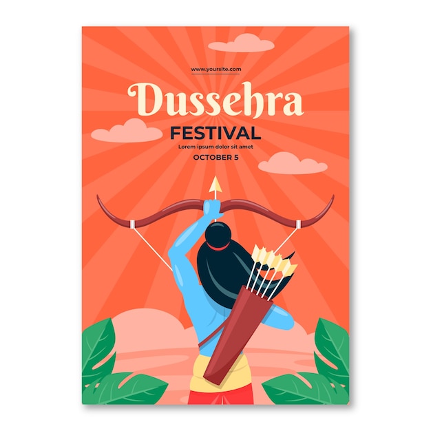 Platte dussehra verticale flyer-sjabloon