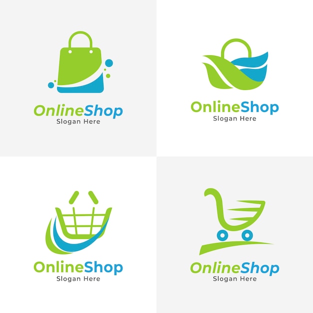 Gratis vector platte e-commerce logo-collectie