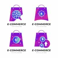 Gratis vector platte e-commerce logo-collectie