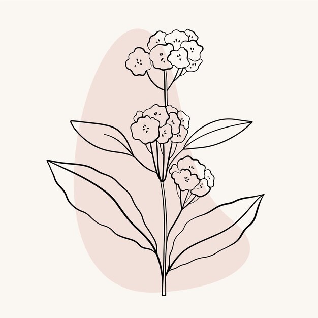Platte eenvoudige bloem overzicht illustratie