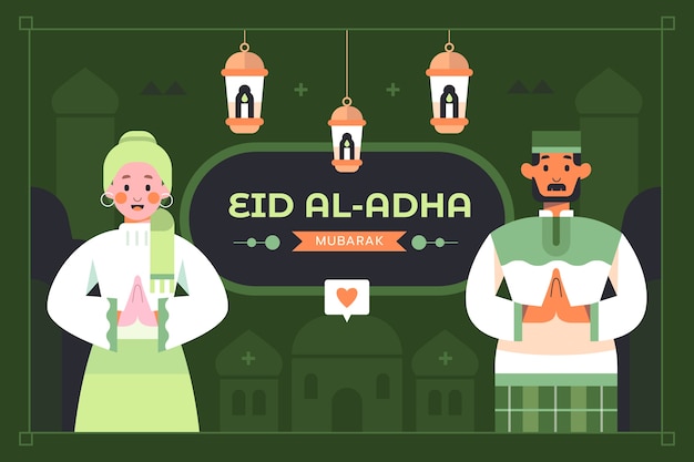 Gratis vector platte eid al-adha achtergrond