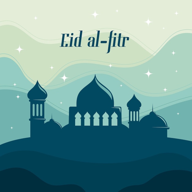 Platte eid al-fitr illustratie