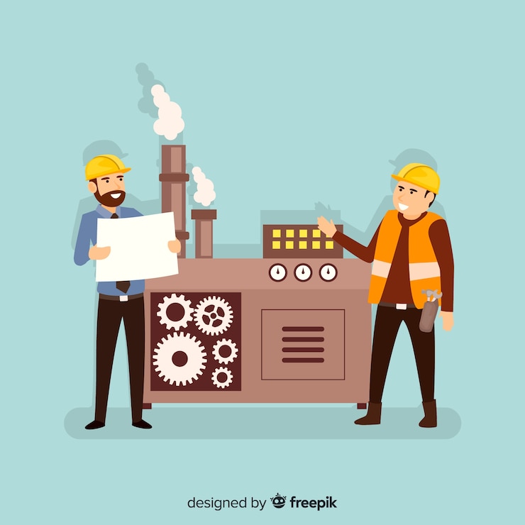 Gratis Vector platte engineering team achtergrond