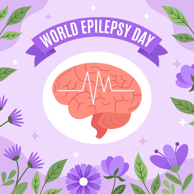 Gratis vector platte epilepsie dag illustratie