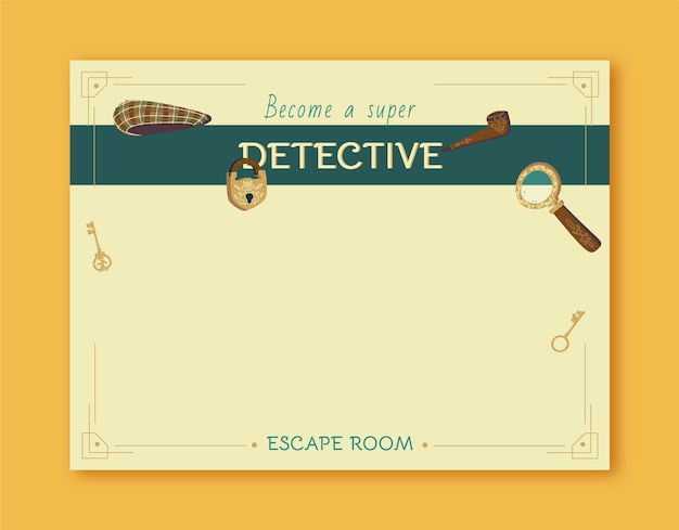 Gratis vector platte escape room photocall-sjabloon