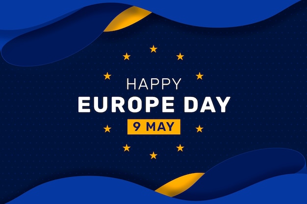 Gratis vector platte europa dag achtergrond