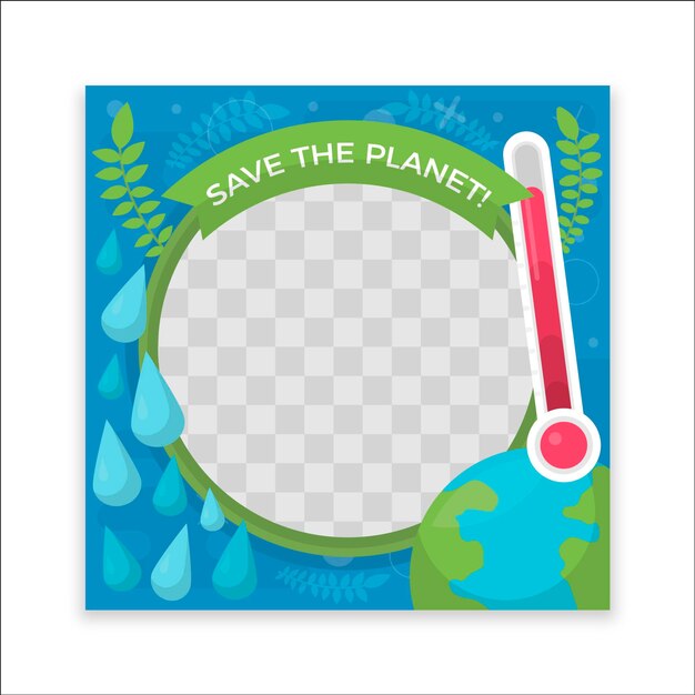 Platte Facebook-frame voor klimaatverandering