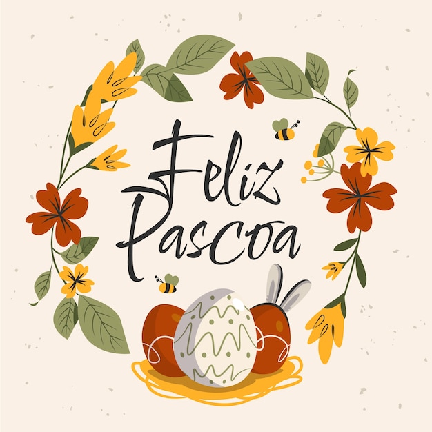 Platte feliz pascoa illustratie