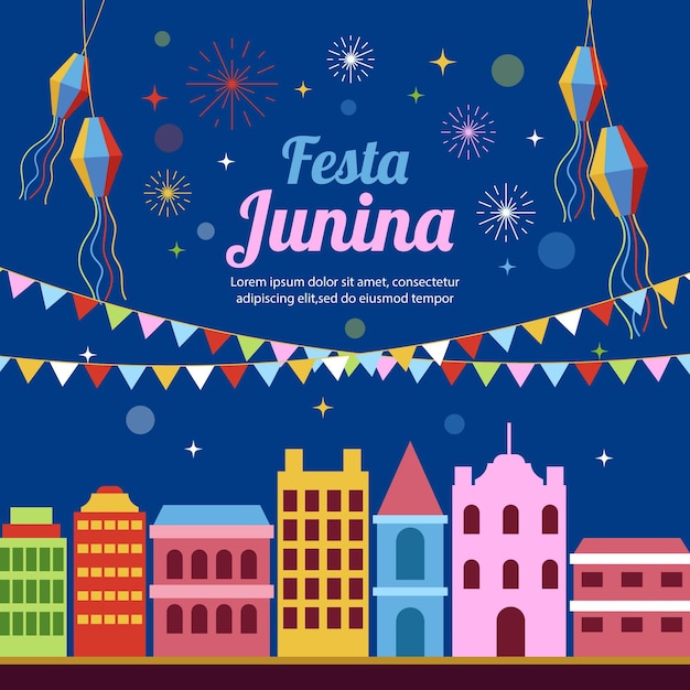 Platte festa junina illustratie